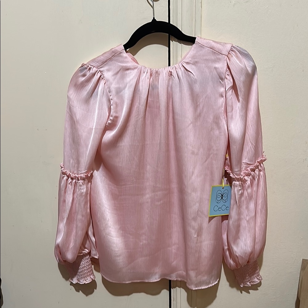 CeCe Pink Long Sleeve Blouse